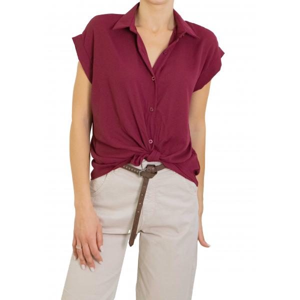 Camicia tinta unita mezza manica 